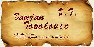 Damjan Topolović vizit kartica